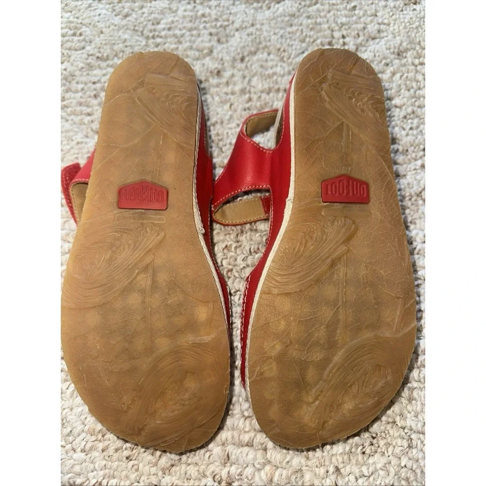Women's On Foot 'Tucson' Sandal‎ Red Sz 37 - US size 6.5 - Made In Spain EUC